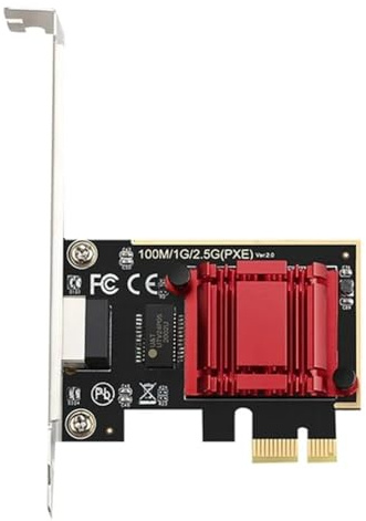 Knoruley Tarjeta de Red PCI-e de 2,5 G con Chip RTL8125B, Gigabit Ethernet, PCI Express, 100/2500 Mbps, 1 Gbps/2,5 Gbps, RJ45, LAN para PC.