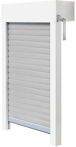 Schellenberg 39063 Toppmonterat rullgardinsset för fönster, rullgardinssystem Mini, PVC, 120 x 120 cm, vit/grå, kan förkortas i höjd, bredd, inkl. EPS-isolering och tillbehör för självmontering