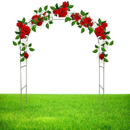Arco de plantas trepadoras para exteriores, arcos de jardín resistentes a la intemperie para rosas, fácil montaje, pabellón de enrejado resistente (240 x 240 cm)