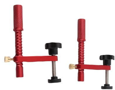 Étau Établi 20mm, Serre Joint Établi Menusierie Bois, Jeu de 2 Pièces Rouge - Forte Force de Serrage, Protection Bois, Idéal pour Table d'Établi