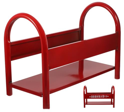ANDRESLAD Support de Sol Renforcé pour Extincteurs Poudre 4 Kg Base en Métal Rouge pour Rangement Sécurisé de 2 Extincteurs 2-4 Kg Organisateur Anti-Basculement pour Matériel de Lutte