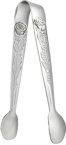 Mini Serving Tongs, 4.3 Inch Stainless Steel Sugar Tongs – Silver Tongs for Tea, Coffee, Appetizers & Charcuterie, Small Kitchen Tongs for Buffet, Dessert Table & Home Use