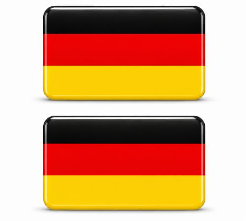 3D Länderflaggen Aufkleber Sticker Emblem Flagge Fahne Set 2 Stück – Mini Gel Auto Motorrad Helm Laptop Handy Koffer – Wasserdicht Selbstklebend 18x11mm (Deutschland DE)