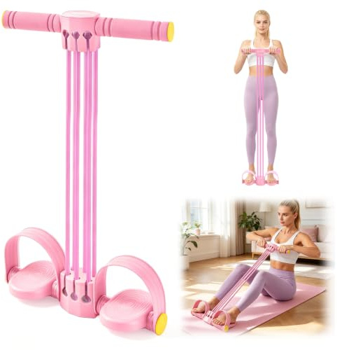 LTFIOON Bande de Résistance Fitness, 6 Tubes avec Pédale – Choisissez 1-6 Tubes Selon Votre Force, Corde de Tension élastique Multifonction, Entraînement Complet du Corps, Yoga Sport Maison