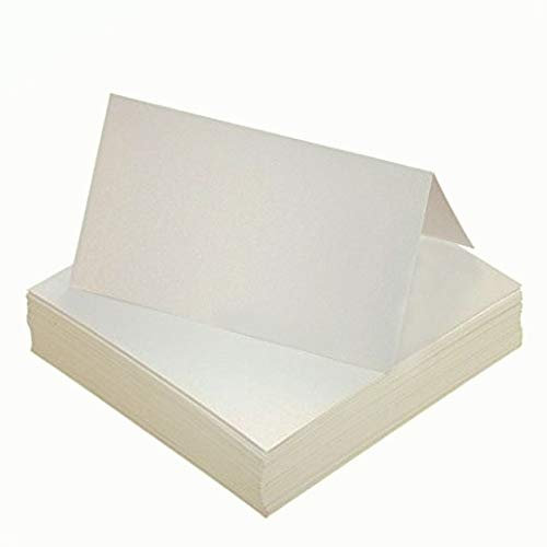 Tarjetas de Lugar,Tarjetas de Mesa 100 piezas Blanco Perla Nombre Tarjeta para Decoración de Fiesta de Boda 10 * 10cm