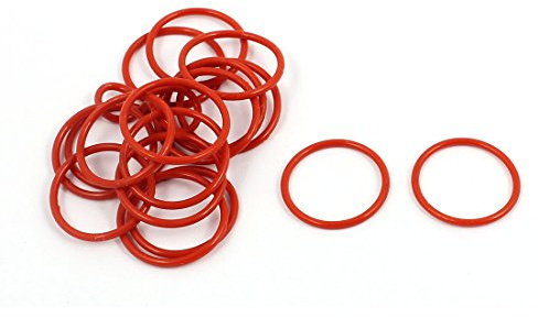 sourcing map 20 Stück Rot 14mm x 1mm Gummi Nitrilkautschuk O Ring NBR | Dichtung Dichtungsringe
