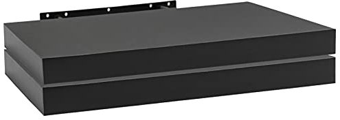 WOLTU Wandregal 2er Set, Regalbrett, freischwebend Schweberegal, CD DVD Wand Regal Wandboard für Büro, Wohnzimmer, Schlafzimmer, Küche, 60x22,9x3,8cm, Schwarz，RG9319sz-2