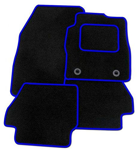 TAILORED FOR DACIA DUSTER 2013 2014 2015 2016 2017 - PREMIUM GENUINE EXACT FIT INTERIOR FLOOR CARPET CAR MATS - BLACK MAT + BLUE TRIM