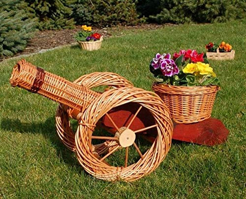 XL Premium Kanone 80cm Korbgeflecht Rattan Körbe Pflanzkorb Pflanzkasten Garten Deko
