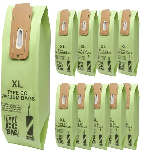 10 Pack Replacement Type CC Vacuum Bags for Oreck XL XL2 XL7 XL21 U2000 Commercial XL Upright Vacuum Cleaner,Part # CCPK8, CCPK8OH, CCPK8DW, AK1CC6A