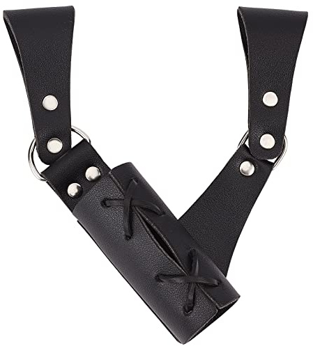GORGECRAFT Fondina per Spada In Pelle Rinascimentale Mano Destra Fodero per Spada Medievale Fondina Rana Portaspada Pugnale Cavaliere Pirata Costume Cosplay Pelle Pieno Fiore, Nero