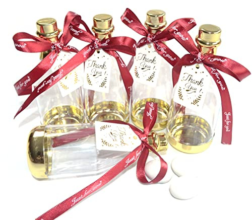 24 Stück Champagner Flaschen Boxen Süßigkeiten Geschenk Kunststoff Gastgeschenke Party Hochzeit (rot)