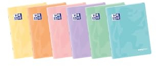 Oxford, Hefte, A5, kariert, 4 x 4, Kunststoffdeckel, 48 Blatt, Packung mit 10 Notizbüchern, Pastellfarben