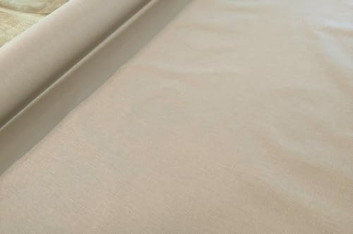 Generisch Tischdeckenstoff beschichtet - Baumwolle Stoff Meterware, wasserabweisender Baumwollstoff, abwaschbare Popeline Uni Webware *Ab 50 cm, Farbe: 053 beige