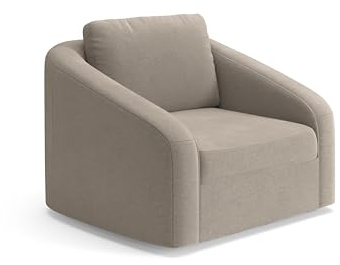 Cavadore Sessel Jawa / Bodennaher Polstersessel fürs Wohnzimmer, passend zur Garnitur Jawa / 116 x 88 x 104 / Mikrofaser, Perlbeige