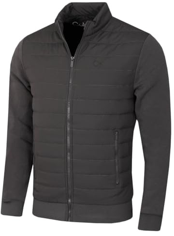 Calvin Klein herr hybrid quiltad fleece tratt hals jacka, Storm, M
