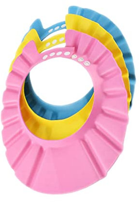 Baby-Badekappe, weiche Badekappe, verstellbare weiche Badekappe, Shampoo-Schutzprodukte für Baby, Kinder, Kinderparty, 3 Stück, Baby-Duschhaube, Baby-Shampoo-Haube, Badekappe für Kinder
