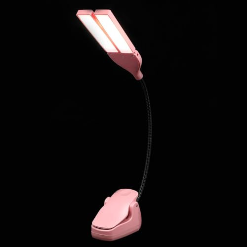Uonlytech Led Notenständer Lampe Praktisch Kabellos Wiederaufladbar Mit Clip Design Für Klavier Üben Schreibtisch Licht Rosa Led Augenfreundlich