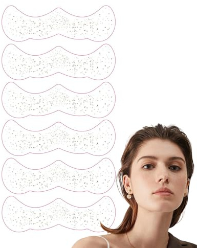 TPZORJX 6 pcs glitter face freckle tattoo, impermeable gold stars and dots temporary tattoo, holiday freckles, henna freckle tattoo film