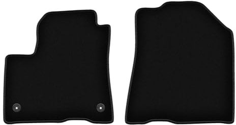 Wielganizator Velours Vorne Fußmatten passend für Kia e-Soul II/Soul EV (2020-) | Qualität: Basic - Genaue Passform, rutschfeste Untregrund 2-teilig - Schwarz