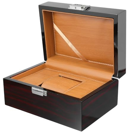 UKCOCO Boîte De Rangement en Bois Laqué 7.87X5.51X3.94In Organisateur Durable pour Montres Homme Et Femme avec Charnières Et Fermoirs Exquis Coffret Compact Et Élégant