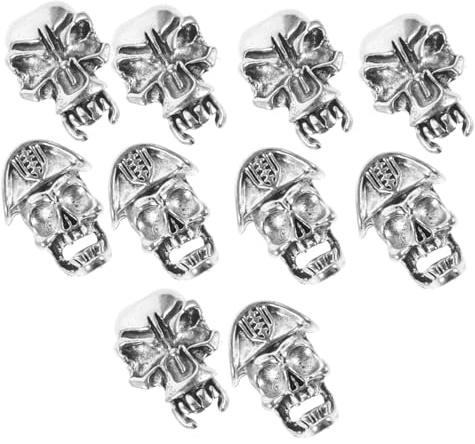 BELLIFFY Accesorios para Trenzas y Barba 10 Piezas Cuentas Grandes en Aleación Acabado Antiguo, Ideales para Decoración Diaria y Estilo Reggae DIY