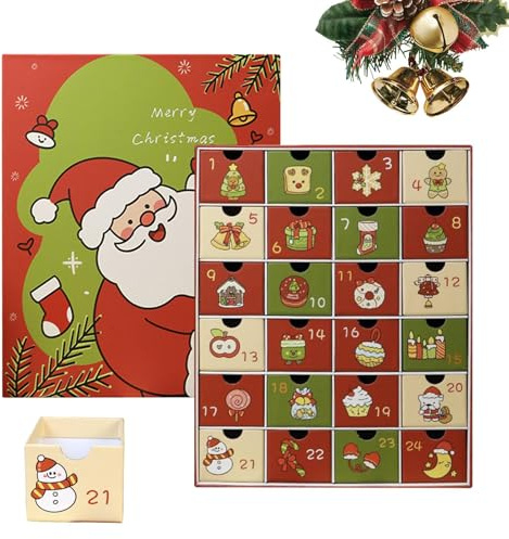 Återanvändbar adventskalender – 24-dagars 2025 fyllbar vikbar jullåda tom | dekorativt handgjort fodral för smycken, godiskort, kontorsmaterial, semester, festival, halloween