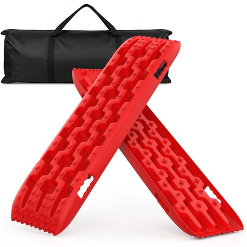 Heavy Duty Off Road Traction Boards-10T Recovery Boards for Sand Mud Snow, 41in Tire Traction Mat for Vehicles, Cars, Pickups, SUVs, RVs, Offroad Traction Boards for Truck with Storage Bag