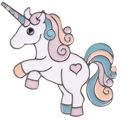 Einhorn Pony Brosche Miniblings Metall bunt Märchen Fee Tier Herz Pin | Statement am Revers, montiert in Berlin, mit Fohlen, ein Fundstück für Sammler