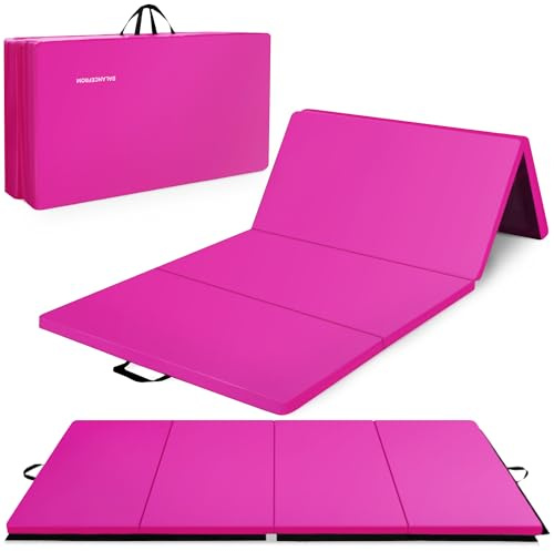 BalanceFrom BFGR-01PK All-Purpose Extra Thick High Density Anti-Tear Gymnastics Folding Exercise Aerobics Mats, 4' x 10' x 2, Pink, One Size