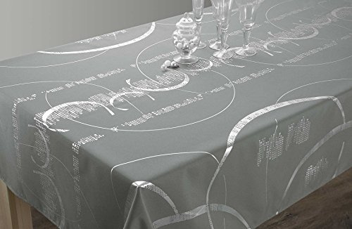 Nappe Shiny - Entretien Facile Gris Clair - Taille : Rectangle 150x240 cm