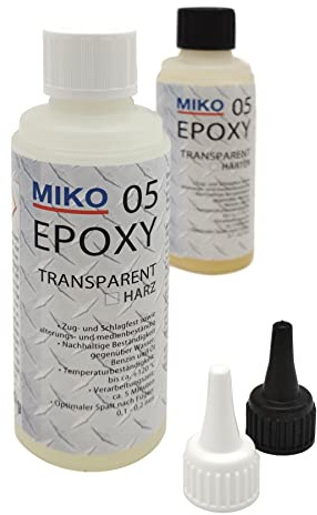 2 K Komponenten Epoxy Kleber, Transparent, 200g Packung, 2x 100ml, Zug- und schlagfest, für Verklebung von Metallen, Holz, Beton, Keramik und vielen weiteren Materialien