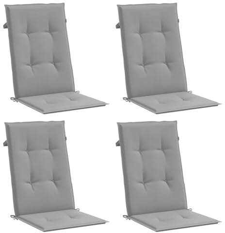 vidaXL Gartenstuhlauflagen für Hochlehner 4 STK. Grau 120x50x3cm Stoff