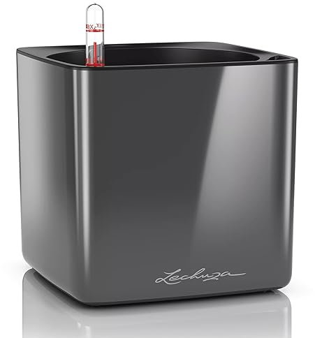 LECHUZA CUBE Glossy 16 anthrazit highgloss 13521