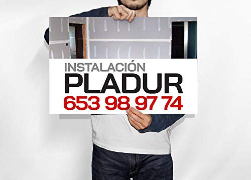 Oedim Cartel de Instalación Pladur 100x50cm | Fabricado en Polipropileno | Artículos para Inmobiliarias y Particulares | Señalética Elegante, Moderna|100% Personalizable|