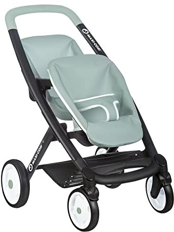 Smoby - Maxi Cosi Zwillings-Sportpuppenwagen - für Puppen bis 42 cm – Puppenwagen für zwei Puppen im Quinny-Design, für Kinder ab 3 Jahren