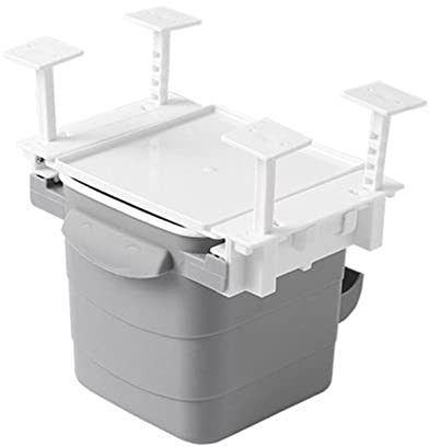 UNNS Corbeille Poubelle dans la Table cachée Table de Piste rétractable Poubelle Peut Portable Multifonction Domestique Table de Cuisine dessinateur Poubelle, 3L Poubelle de Bureau