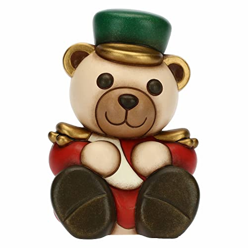 THUN - Natale 2022 - Soprammobile Teddy Schiaccianoci in Ceramica Decorata a Mano, Versione Medio - Idea Regalo Natale 2022-9x8x13 cm h