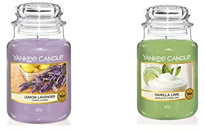 Yankee Candle Candela Profumata In Giara Grande, Calce Alla Vaniglia & Candela profumata | Giara grande Lavanda al limone