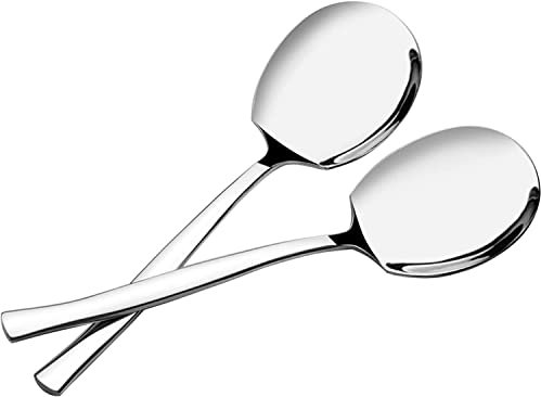 2 Stück Großer Servierlöffel aus Edelstahl, Edelstahlbuffet Servierlöffel, Servierlöffel Groß
