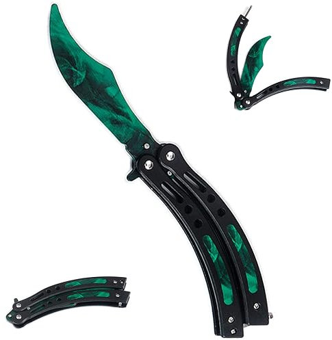 Tomuvpzn Butterfly Trainer, Sporttraining Übungs, Grün Edelstahl Faltbarer, Trainings Butterfly Trainer Nicht Scharfe Für Handbewegungen von Anfängern, Übungs Flip Fähigkeiten