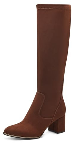 MARCO TOZZI Damen Hohe Stiefel mit Absatz Spitz Elegant, Braun (Cognac), 37 EU