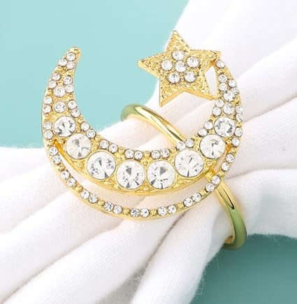 Kesote Serviettenringe Bismillah Serviettenschnalle Ramadan Deko 6 PCS Serviettenhalter Eid Mubarak Tischdeko für Servietten
