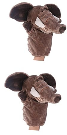 BESTonZON 2stücke Kuschelige Handpuppe Elefant Aus Plüsch Tierhandpuppe Für Interaktives Spielen Pädagogisches Spielzeug Für Fördert Fantasie Und Kommunikation Für Jungen Und Mädchen