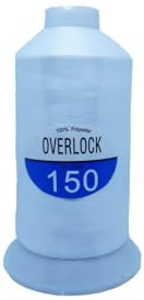 OVERLOCK SVART FÄRGTRÖD - Kon slitstark polyestertråd, perfekt för handsy- och broderimaskiner, rivtålig, 225 g (vit)