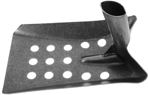 Pelle à Tamis Épais en Acier au Manganèse 24cm Tête Carrée Noire | Tamis à Poussière, Trous de 1,5cm, Outil de Nettoyage pour Fossé et Drain, Balai Électrique