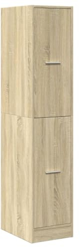 vidaXL Apothekerschrank, Ausziehschrank mit Stauraum, Allzweckschrank für Wohnzimmer Büro, Nischenschrank Hochschrank Aufbewahrungsschrank, Sonoma-Eiche Holzwerkstoff