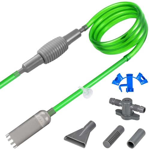 Mulmsauger Aquarium Set - 3 Aufsätze, 3M Schlauch & Schlauchventil Aquarium Reinigungsset Aquarium sauger Ideal für Wasserwechsel, Kies- und Sandreinigung Aquarium Zubehör für perfekte Reinigung