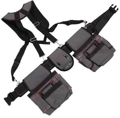 Cinturón de Herramientas para Hombre, Cinturón de Artesano, Bolsa para Cinturón de Herramientas, con Correa Ajustable para la Cintura, Bolsa de Herramientas Ajustable para