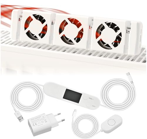 Clip'n'Heat Heizkörperventilator Single Set mit 1x Ventilator – Effizienter Lüfter für Heizkörper | Heizungsventilator zur Heizkostenersparnis | Heizkörperlüfter für gleichmäßige Wärmeverteilung